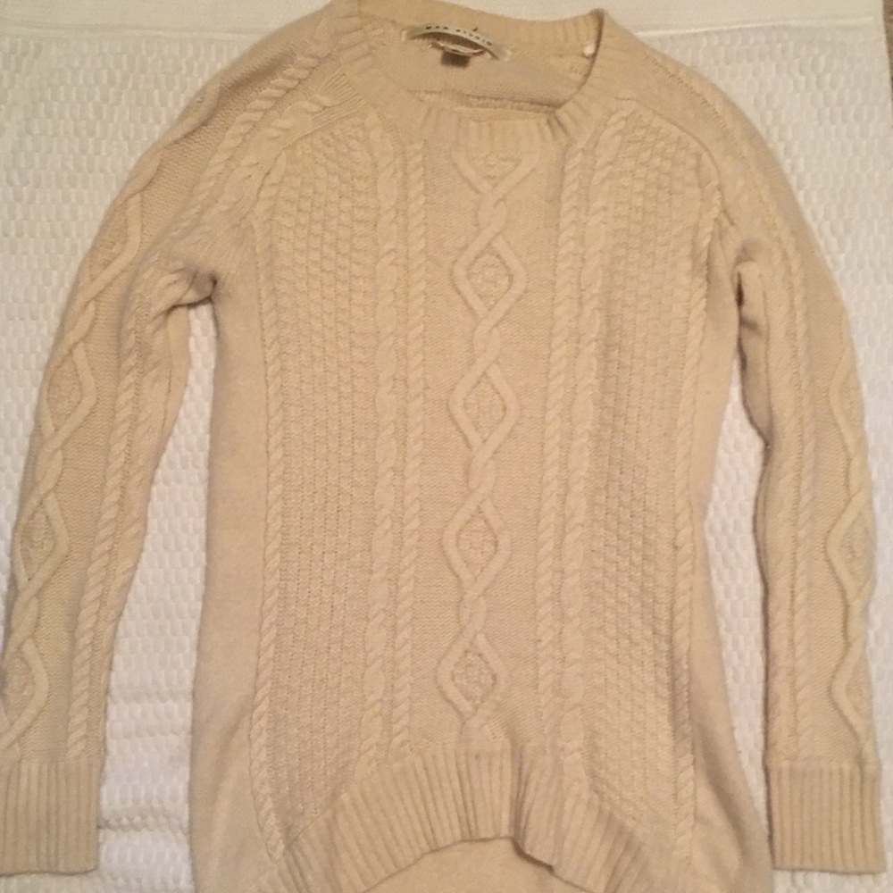 Max Studio 100% Cashmere Cable Knit Sweater
